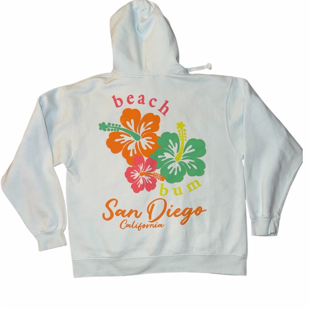 Pale Blue 'Beach Bum San Diego' Floral Graphic Hoodie